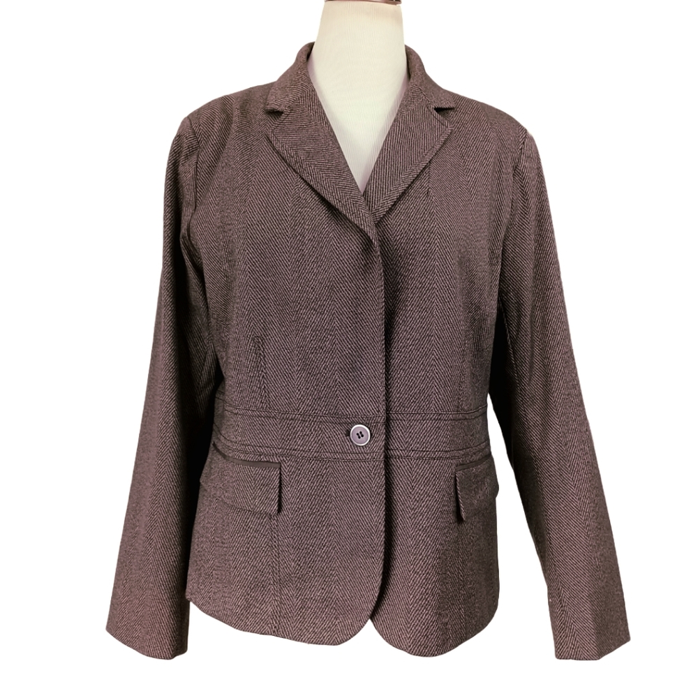 7TH AVENUE SUITING COLLECTION STRIPED BLAZER SIZE 18